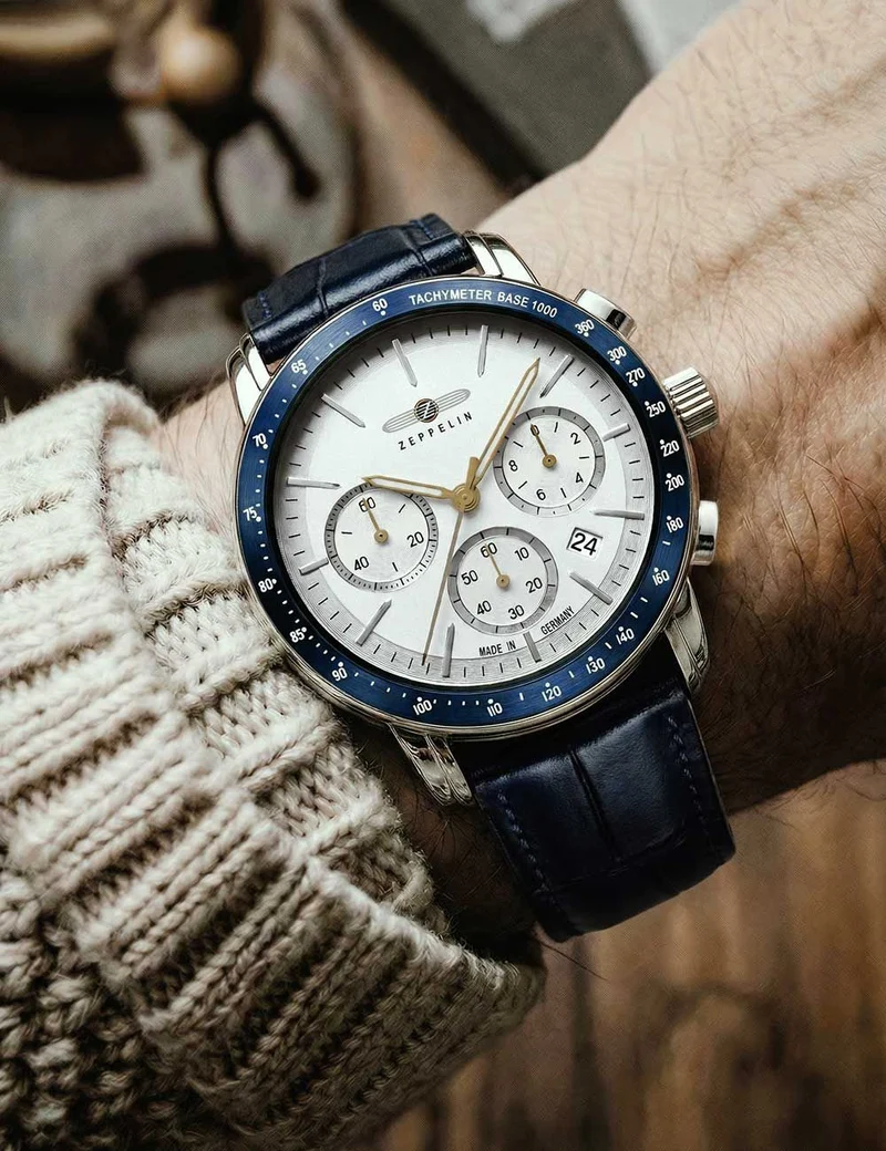 Zeppelin New York 8878-1 Herrenuhr Silber • Chronograph • 5 ATM wasserdicht