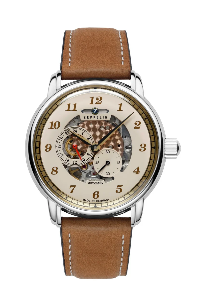 Zeppelin New Captains Line 8658-5 Herrenuhr Beige • Automatikwerk Miyota 82S7 • Made in Germany