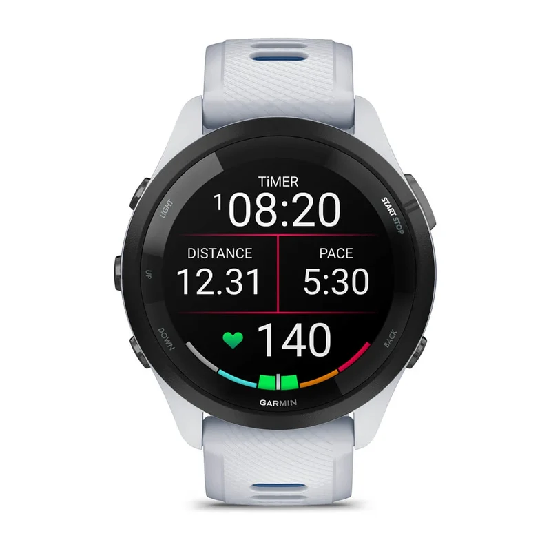 Garmin Forerunner 265 Weiss/Schwarz mit Schnellwechsel-Silikon-Armband