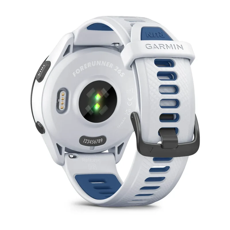 Garmin Forerunner 265 Weiss/Schwarz mit Schnellwechsel-Silikon-Armband