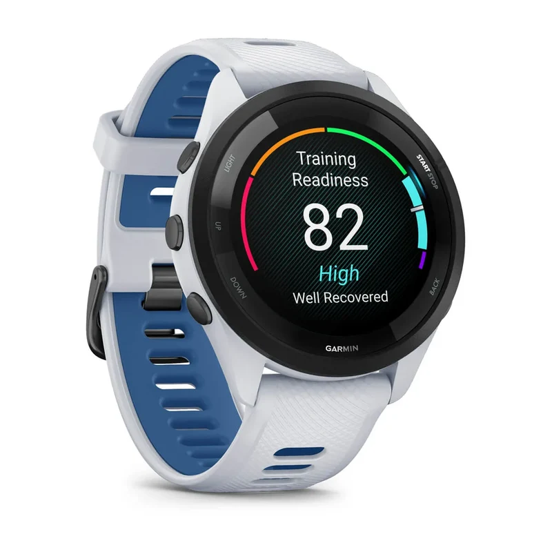 Garmin Forerunner 265 Weiss/Schwarz mit Schnellwechsel-Silikon-Armband