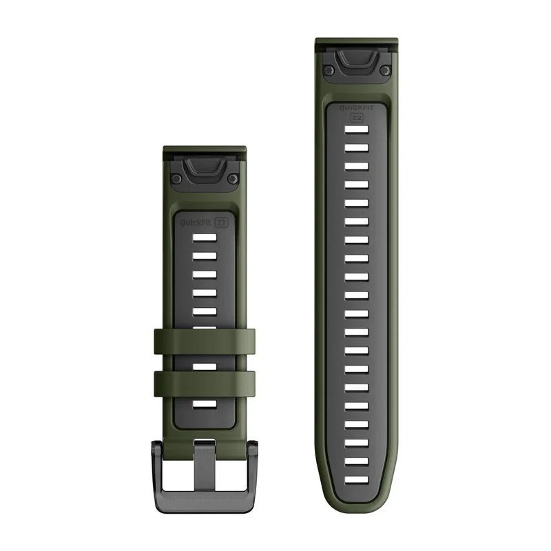 Garmin Quickfit-Armbänder (22 mm) Silikon Moosgrün/Graphit