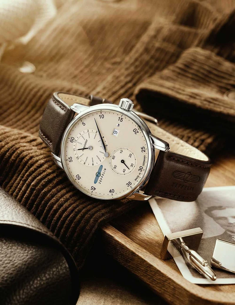 Zeppelin New Captains Line 8622-5 Herrenuhr Schwarz • Automatikwerk • 5 ATM wasserdicht