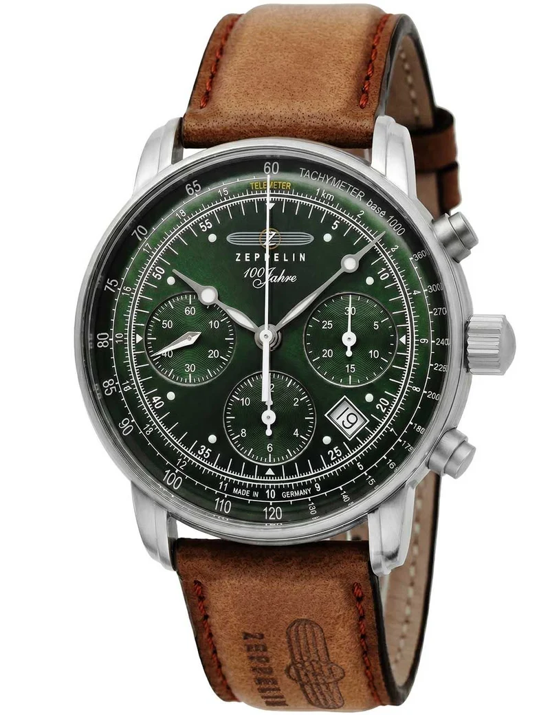Zeppelin 8618-4 100 Jahre Zeppelin Herrenuhr Grün• Automatikwerk • Saphirglas