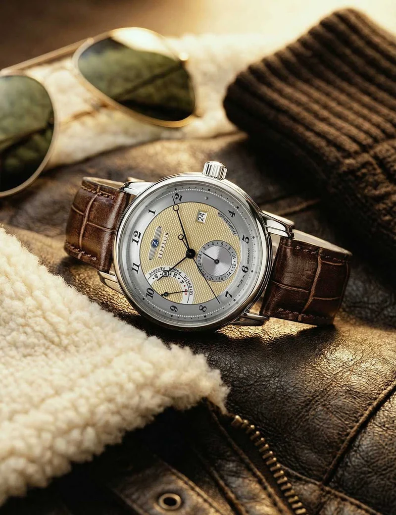Zeppelin Friedrichshafen 8590-5 Herrenuhr Schwarz • Automatikwerk • 5 ATM wasserdicht