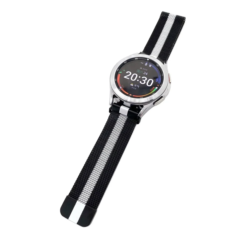 Motorola Moto Watch Ultra Milanese Armband (Schwarz/Weiß)