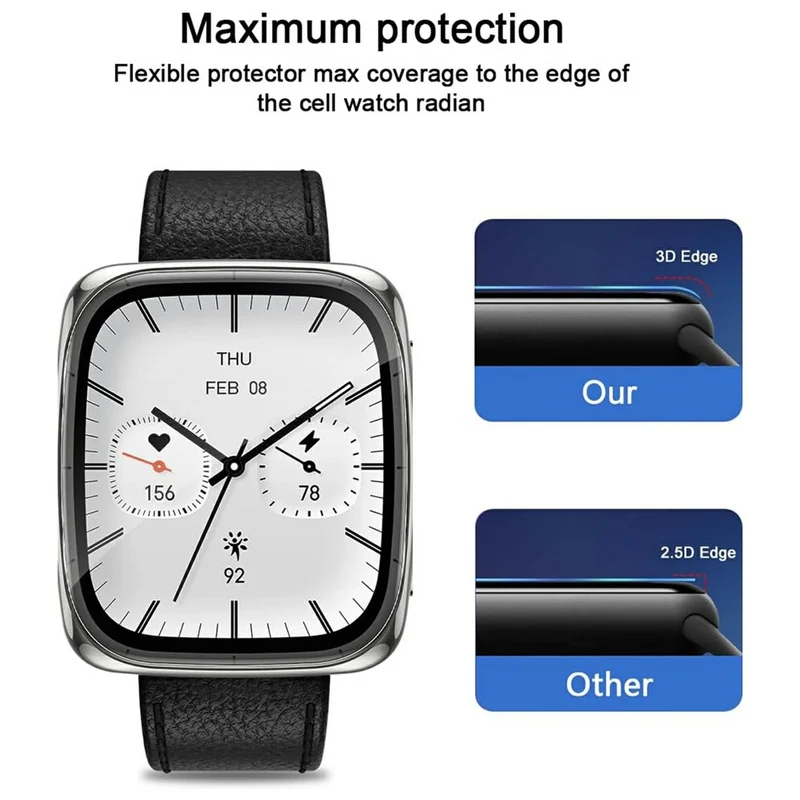 3stück Amazfit Active 2 Silikon HD Displayschutz