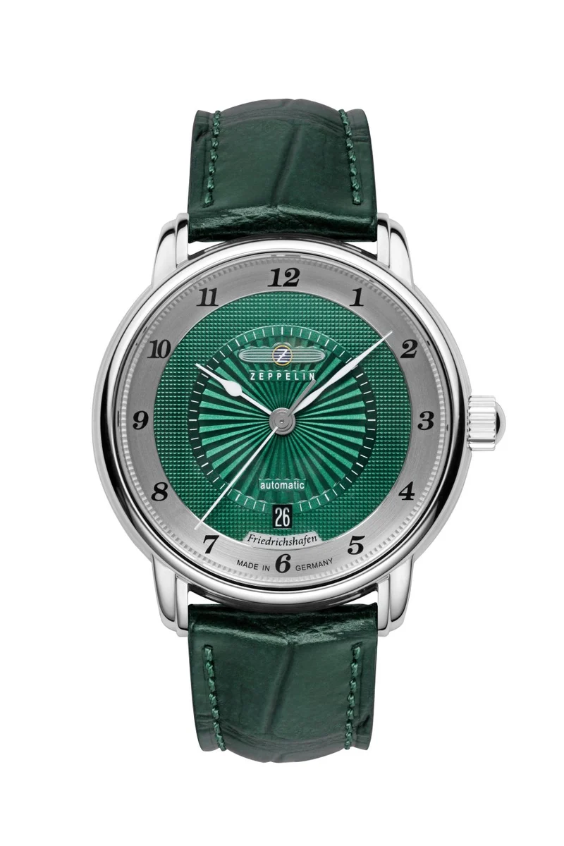 Zeppelin Friedrichshafen 8556-2 Herrenuhr Grün • Sellita SW200 Automatikwerk • Saphirglas
