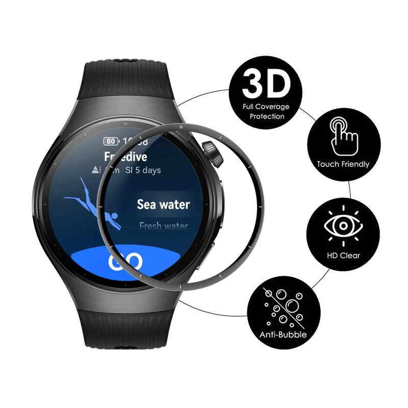 Huawei Watch 5 46mm Silikon 3D Gekrümmt Displayschutz