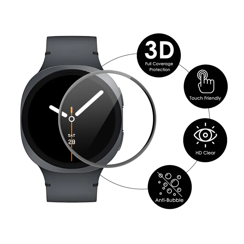 Samsung Galaxy Watch8 40mm Silikon 3D Gekrümmt Displayschutz