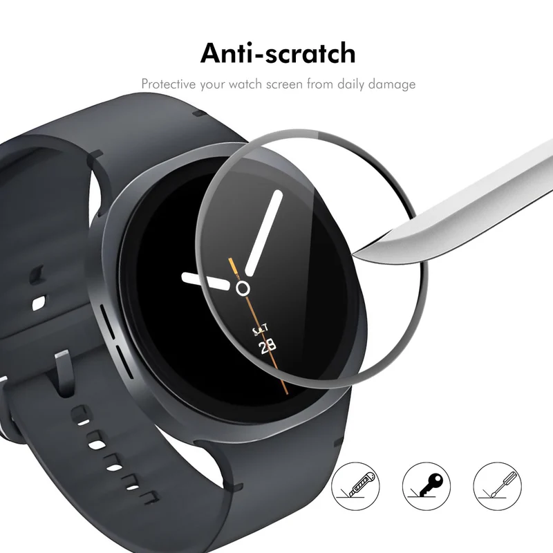 Samsung Galaxy Watch8 40mm Silikon 3D Gekrümmt Displayschutz