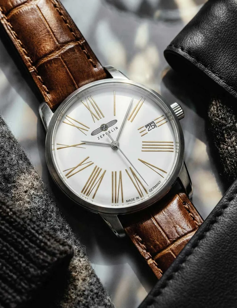 Zeppelin Flatline 8347-4 Herrenuhr Schwarz • Quarzwerk • Datum