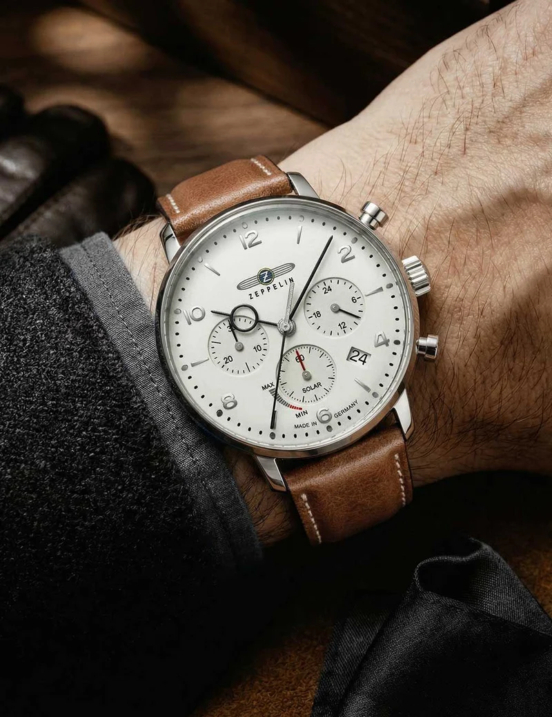 Zeppelin LZ-129 Hindenburg 8086-5n Herrenuhr Blau • Quarz-Chronograph • Tachymeter-Lünette