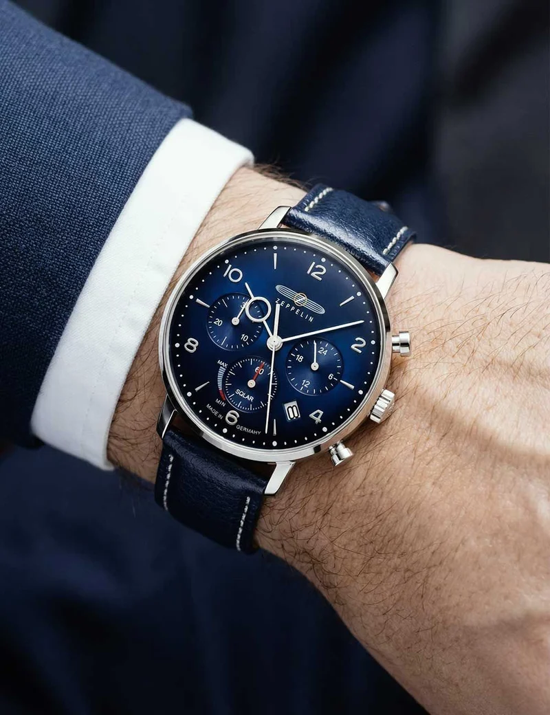 Zeppelin LZ-129 Hindenburg 8086-3 Herren Chronograph Schwarz • Quarz-Chronograph • Edelstahlgehäuse