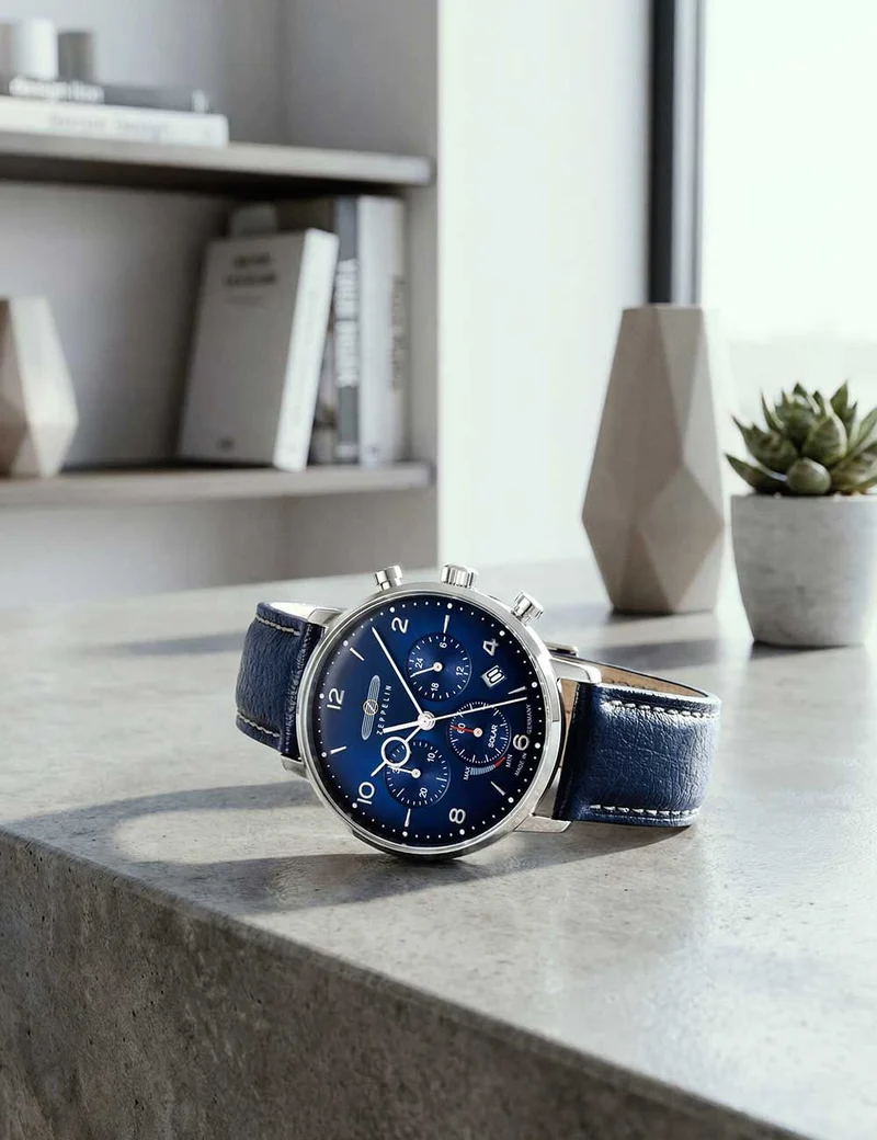 Zeppelin LZ-129 Hindenburg 8086-3 Herren Chronograph Schwarz • Quarz-Chronograph • Edelstahlgehäuse