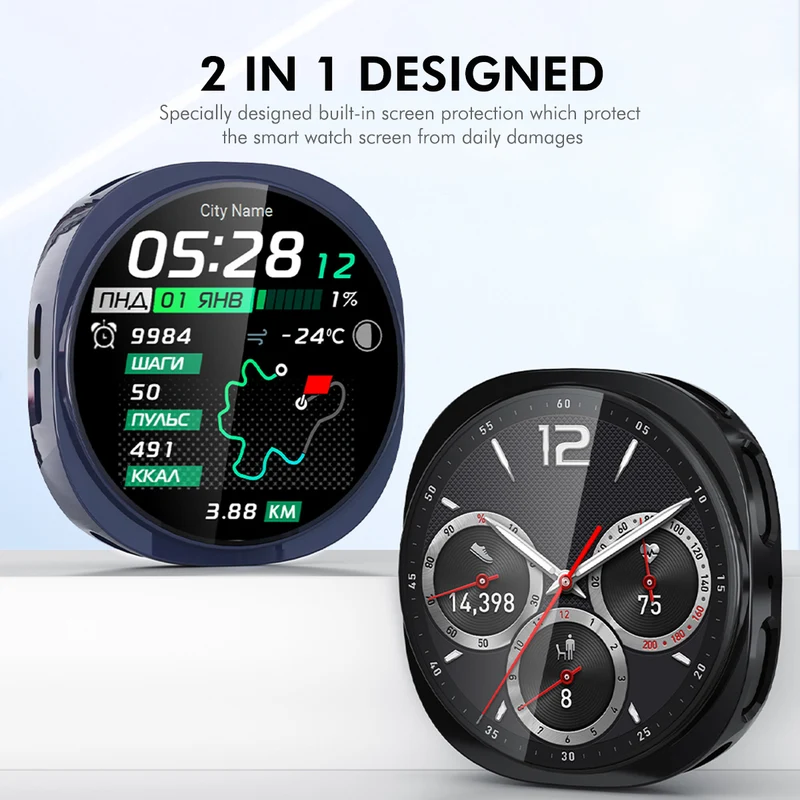 Absolut Gut Samsung Galaxy Watch8 44mm Hülle mit Displayschutz in Silikon