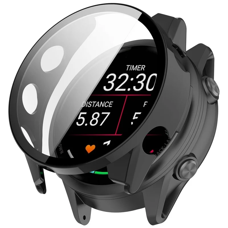 Auffallend Modisch Garmin Forerunner 570 42mm Hülle mit Displayschutz in Glas und Silikon