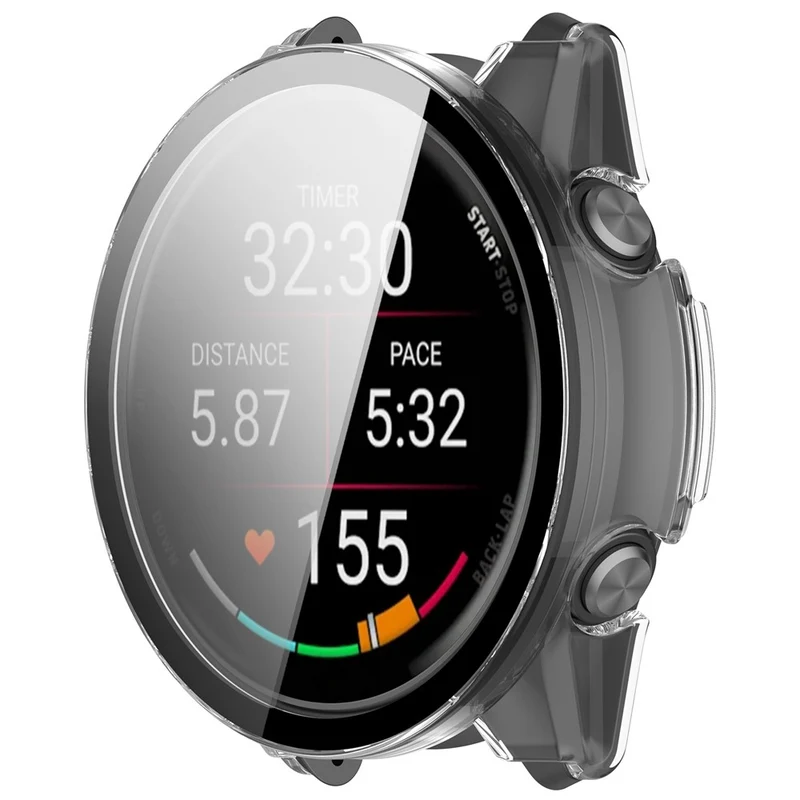 Auffallend Modisch Garmin Forerunner 570 42mm Hülle mit Displayschutz in Glas und Silikon