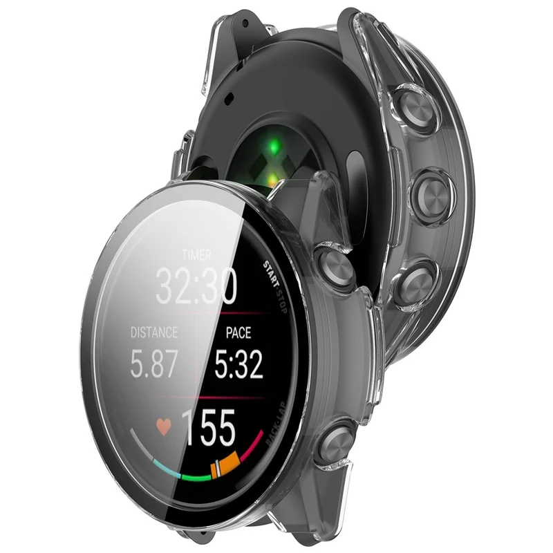 Auffallend Modisch Garmin Forerunner 570 42mm Hülle mit Displayschutz in Glas und Silikon
