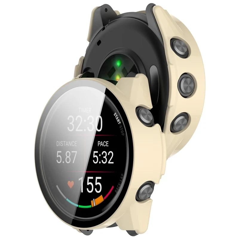 Auffallend Modisch Garmin Forerunner 570 42mm Hülle mit Displayschutz in Glas und Silikon