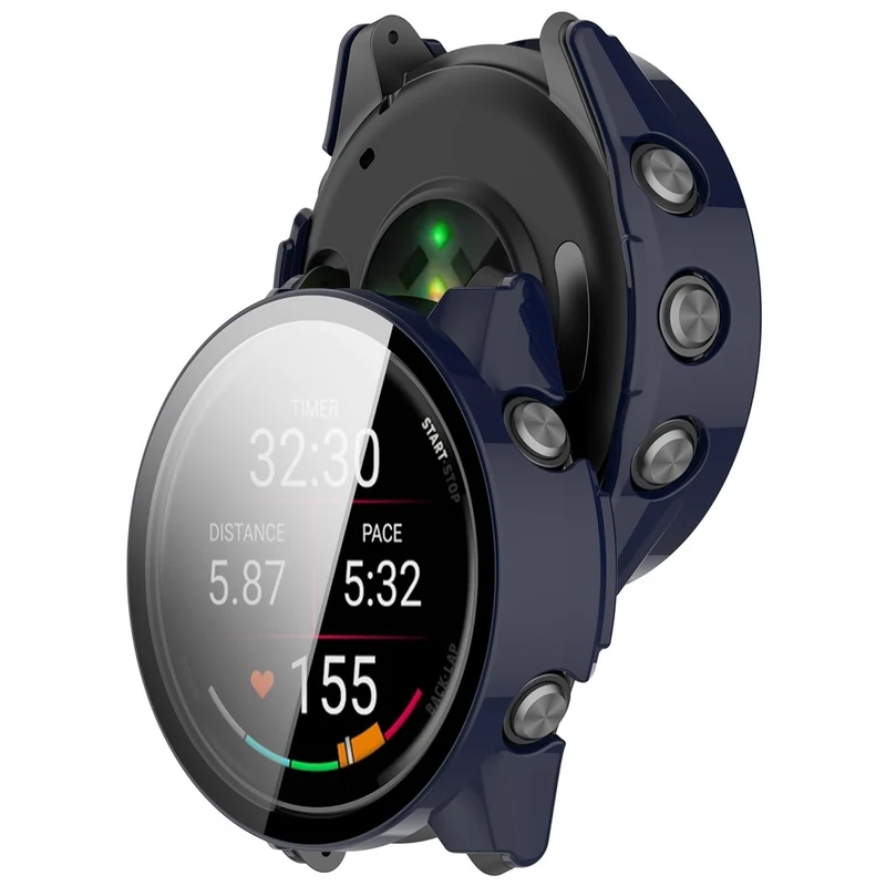 Modisch Garmin Forerunner 970 Hülle mit Displayschutz in Glas und Silikon