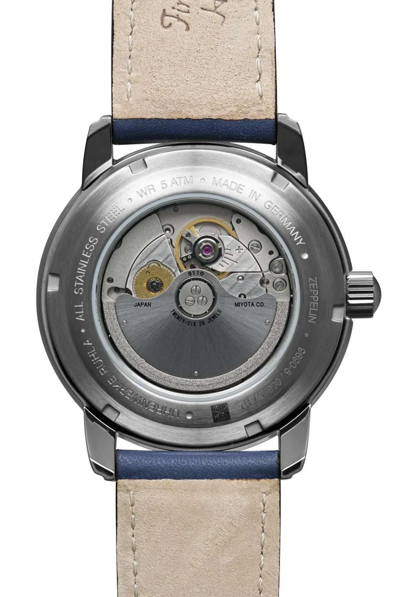 Zeppelin Méditerranée 9690-3 Herrenuhr Blau • Automatikwerk Citizen-Miyota 9110 • Mineralglas K1