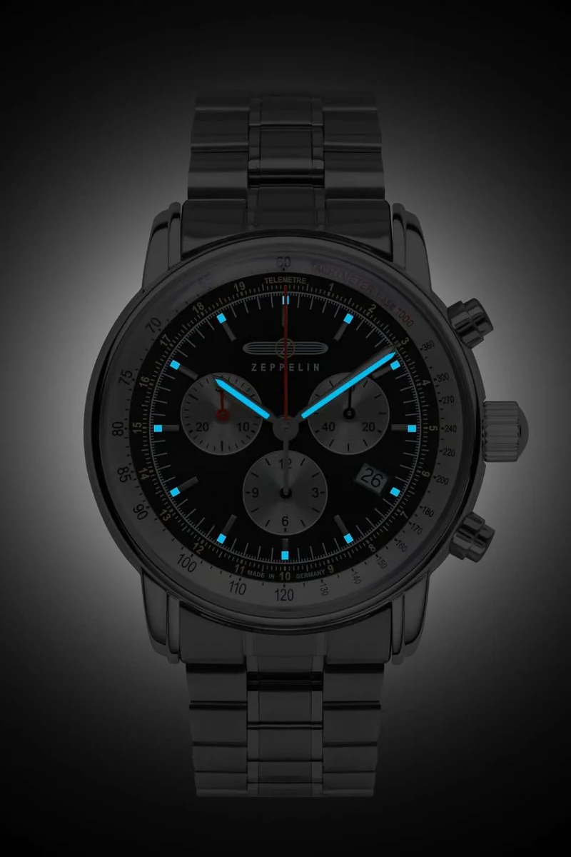 Zeppelin LZ 14 Marine 8888MB-2 Herrenuhr Schwarz • Schweizer Quarzwerk Ronda 5030.D • 5 bar wasserdicht