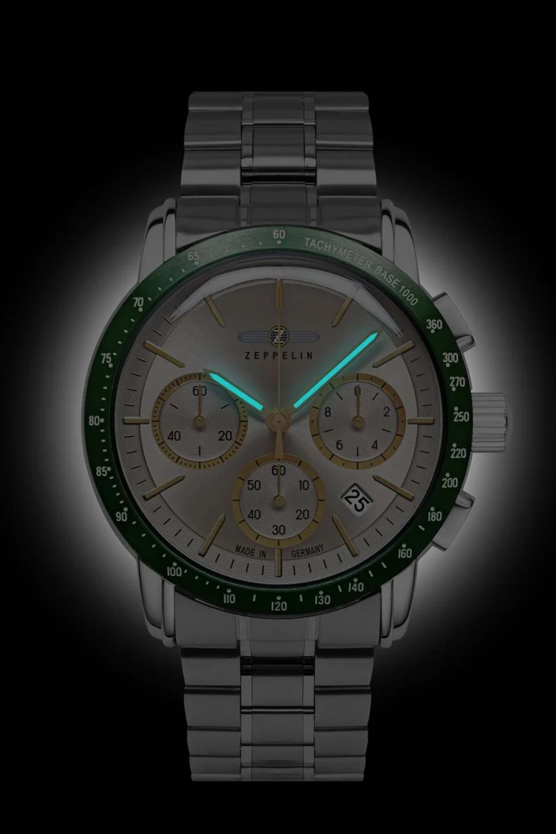 Zeppelin New York 8878MB-5 Herrenuhr Bicolor • Chronograph Miyota 6S20 • Mineralglas K1
