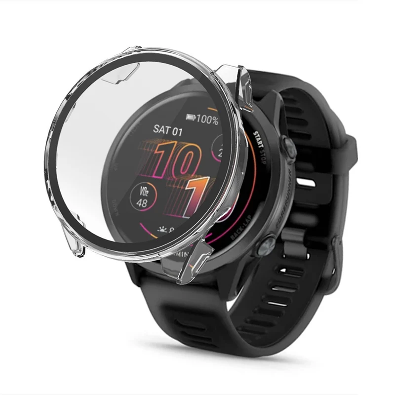 Auffallend Gut Garmin Forerunner 570 42mm Hülle mit Displayschutz in Glas und Silikon