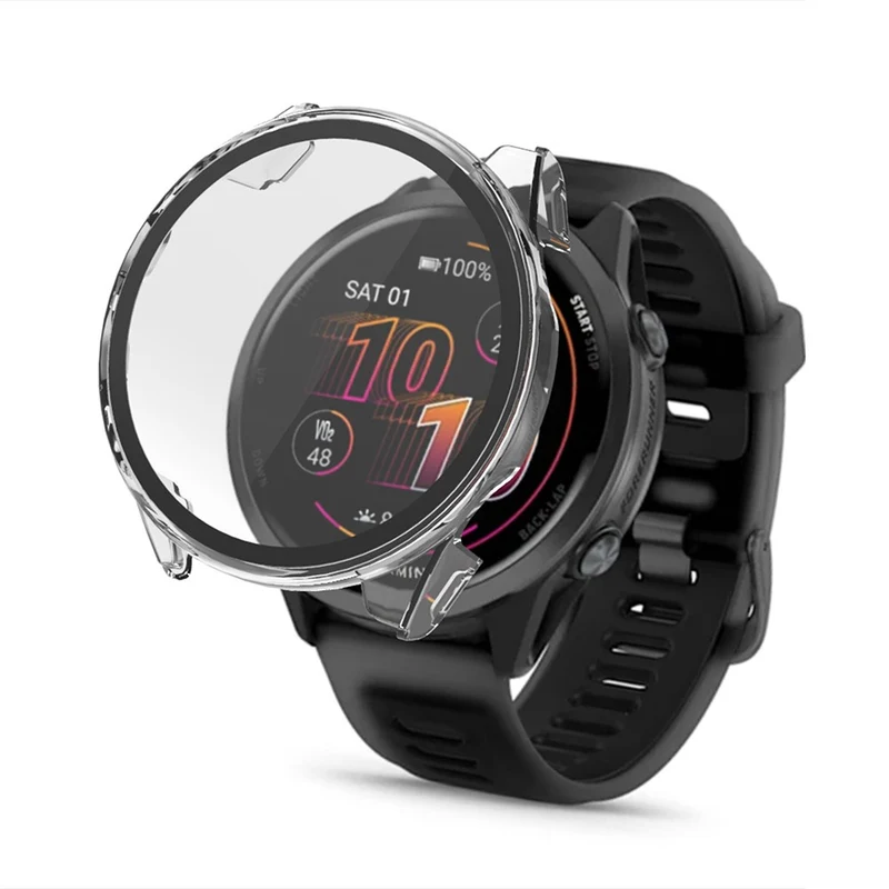Auffallend Gut Garmin Forerunner 570 42mm Hülle mit Displayschutz in Glas und Silikon