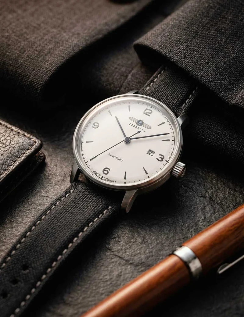 Zeppelin LZ-129 Hindenburg 8064-1 Herren Automatik • Schwarzes Zifferblatt • Lederarmband