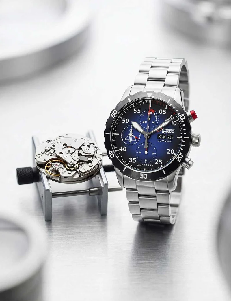 Zeppelin Eurofighter Typhoon 7218M-3 Herrenuhr Blau • Automatikwerk • Limited Edition
