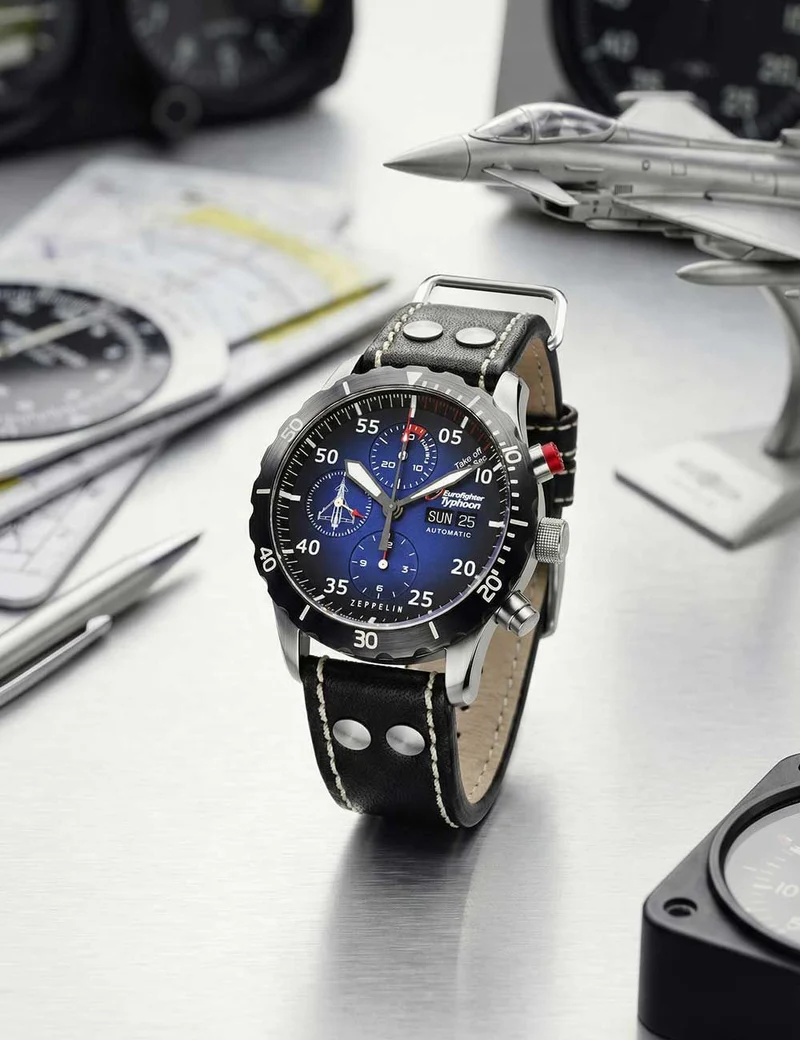 Zeppelin Eurofighter Typhoon 7218-3 Herrenuhr Blau • Automatikwerk • Limited Edition