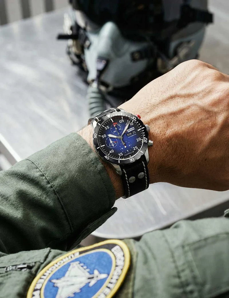 Zeppelin Eurofighter Typhoon 7218-3 Herrenuhr Blau • Automatikwerk • Limited Edition