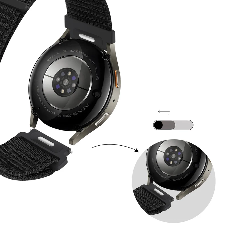 Bandz Zenwatch Venice Pro 2 Nylonarmband 'Easy Fit' (Schwarz)