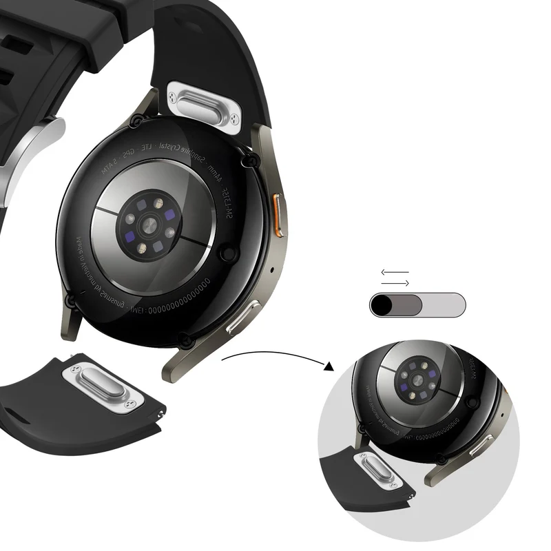 Bandz Zenwatch Venice Pro Silikonarmband 'Easy Fit' (Schwarz)