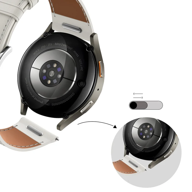 Bandz Zenwatch Venice Pro 2 Lederarmband 'Easy Fit' (Weiß)