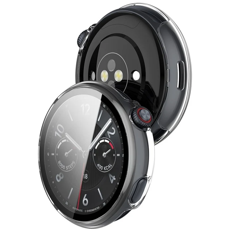 Schützend vivo Watch 5 Hülle mit Displayschutz in Glas und Silikon