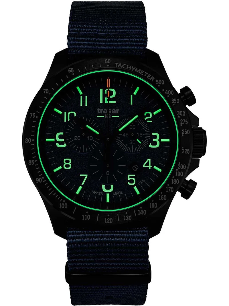 Traser H3 P67 Officer Chronograph 109461 Herrenuhr Blau • Nato-Armband • Chronograph