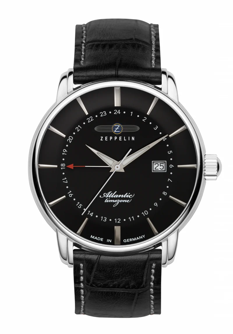Zeppelin Atlantic 8442-2 Herrenuhr Schwarz • Quarzwerk • Saphirglas