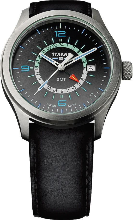 Traser H3 P59 Aurora GMT 107231 Herrenuhr Anthrazit • Trigalight & Super-LumiNova • Saphirglas