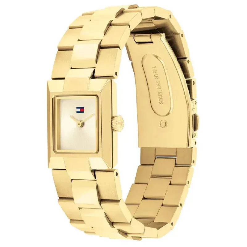 Tommy Hilfiger TH1782787 Damen Armbanduhr Gold • Mineralglas • Schlankes Quarzwerk