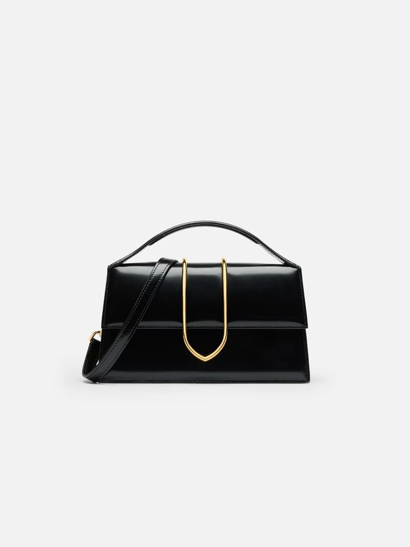 Jacquemus Tasche Unisex Le Grand Bambino Schwarz Gold BAW00406BC18A01990
