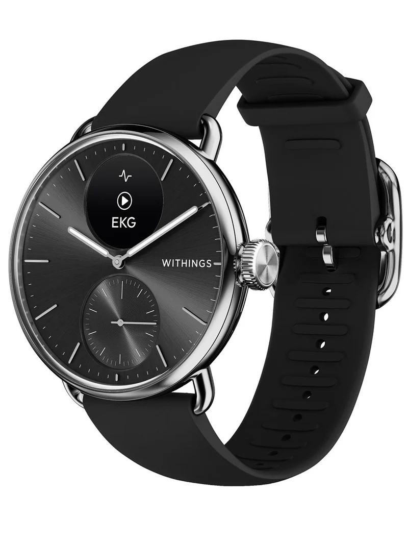 Withings ScanWatch 2 HWA10-model 1-All-Int Damen Schwarz • Hybrid-Smartwatch mit EKG • 30 Tage Akkulaufzeit