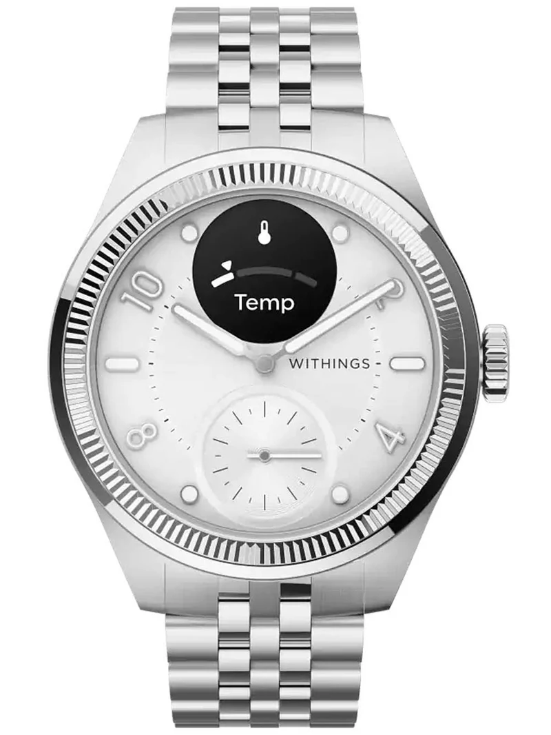 Withings ScanWatch Nova HWA10-MODEL 10-ALL Damen Smartwatch Silber • Hybrid-Smartwatch mit analogem Zifferblatt • 5 ATM wasserdicht