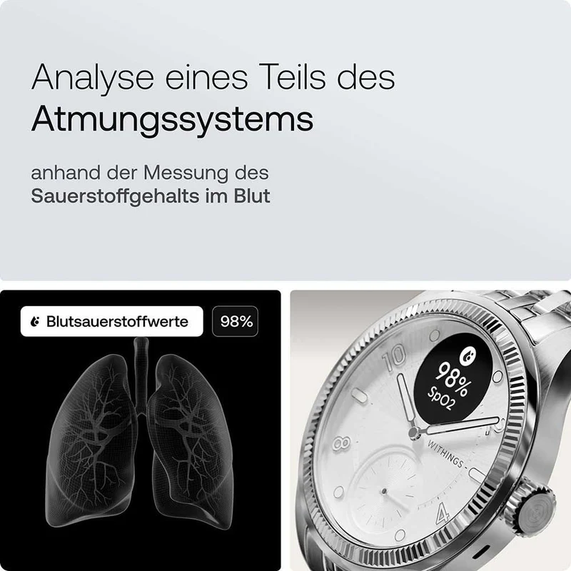 Withings ScanWatch Nova HWA10-MODEL 10-ALL Damen Smartwatch Silber • Hybrid-Smartwatch mit analogem Zifferblatt • 5 ATM wasserdicht