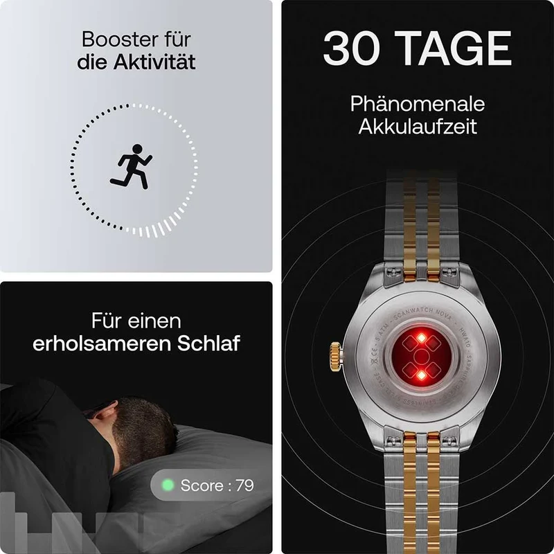 Withings ScanWatch Nova Brilliant HWA10-MODEL 11-ALL Damen • Hybrid-Smartwatch Bicolor • 5 ATM Wasserdicht