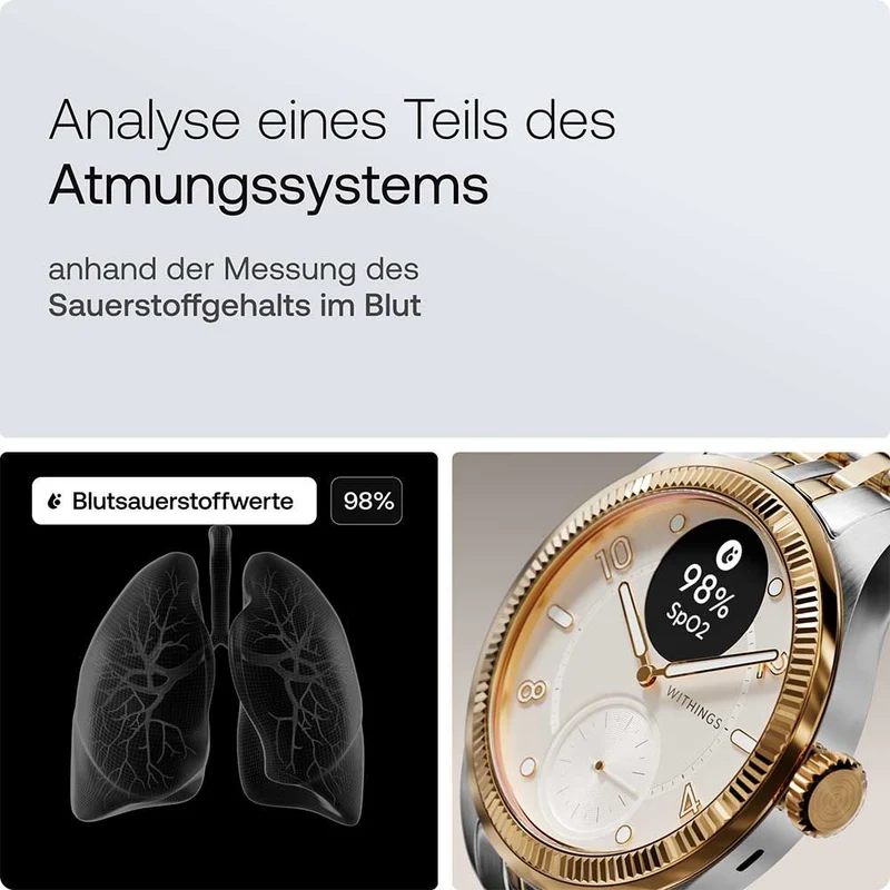 Withings ScanWatch Nova Brilliant HWA10-MODEL 11-ALL Damen • Hybrid-Smartwatch Bicolor • 5 ATM Wasserdicht