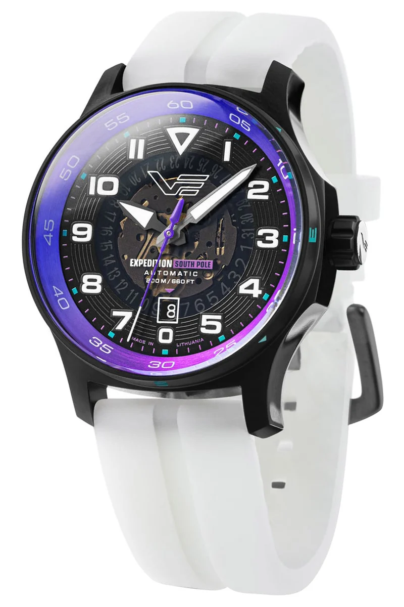 Vostok Europe Expedition South Pole YN55-592C760 Herrenuhr Weiß/Lila • Automatikwerk • 20 Bar Wasserdicht