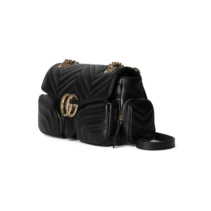 Gucci Schultertasche GG Marmont Multi-Pocket Schwarz 795228AADPJ1000